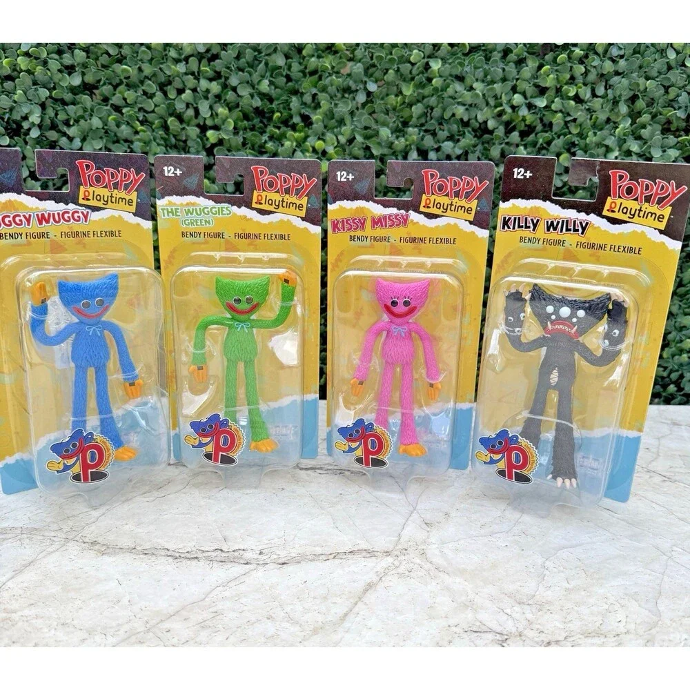 McFarlane Poppy Playtime 4.5 Inch Huggy Wuggy, Kissy Missy, Killy Willy Figures